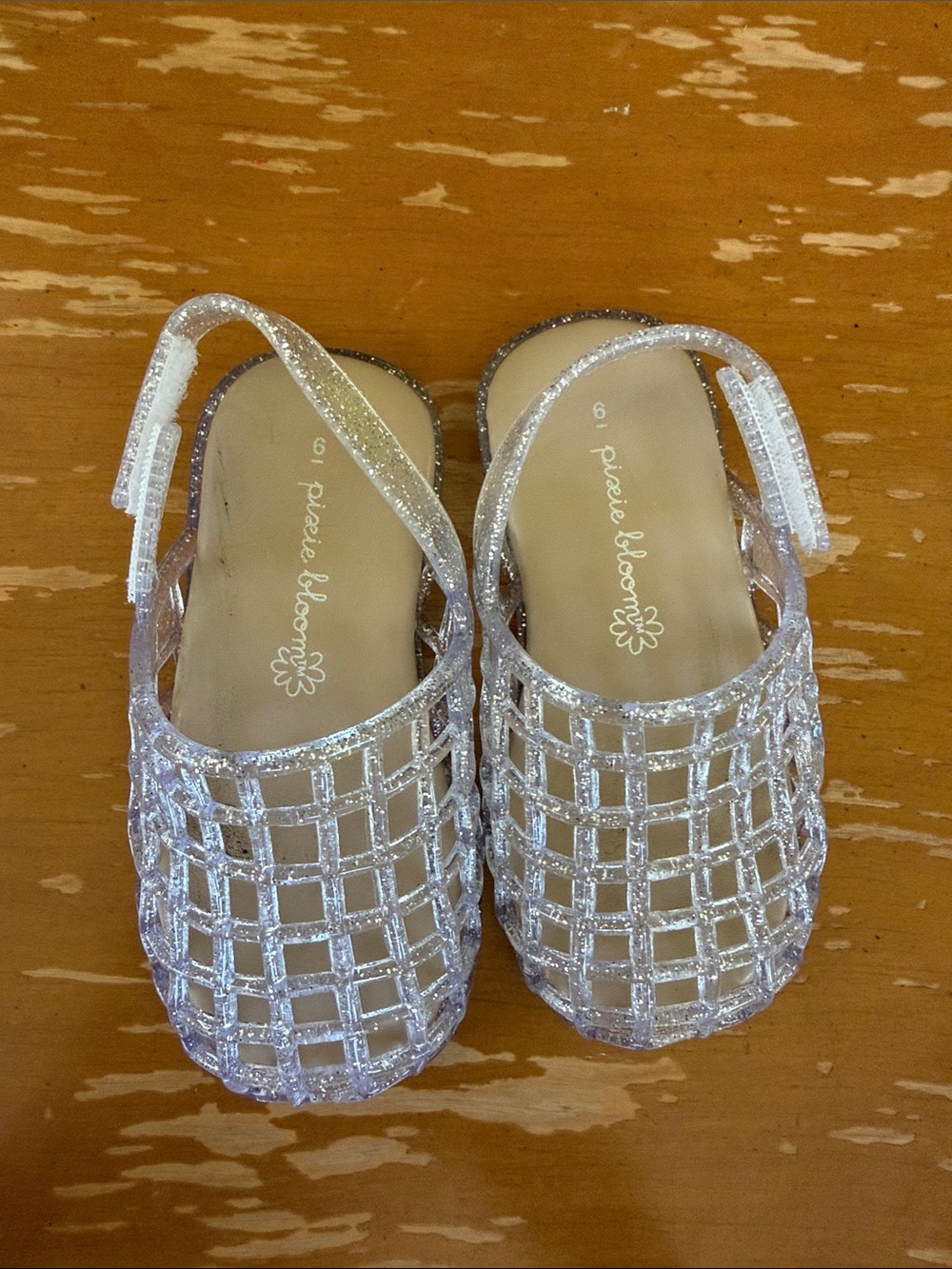 Girls' Glitter Clear cage Jelly Sandals - Silver/Clear